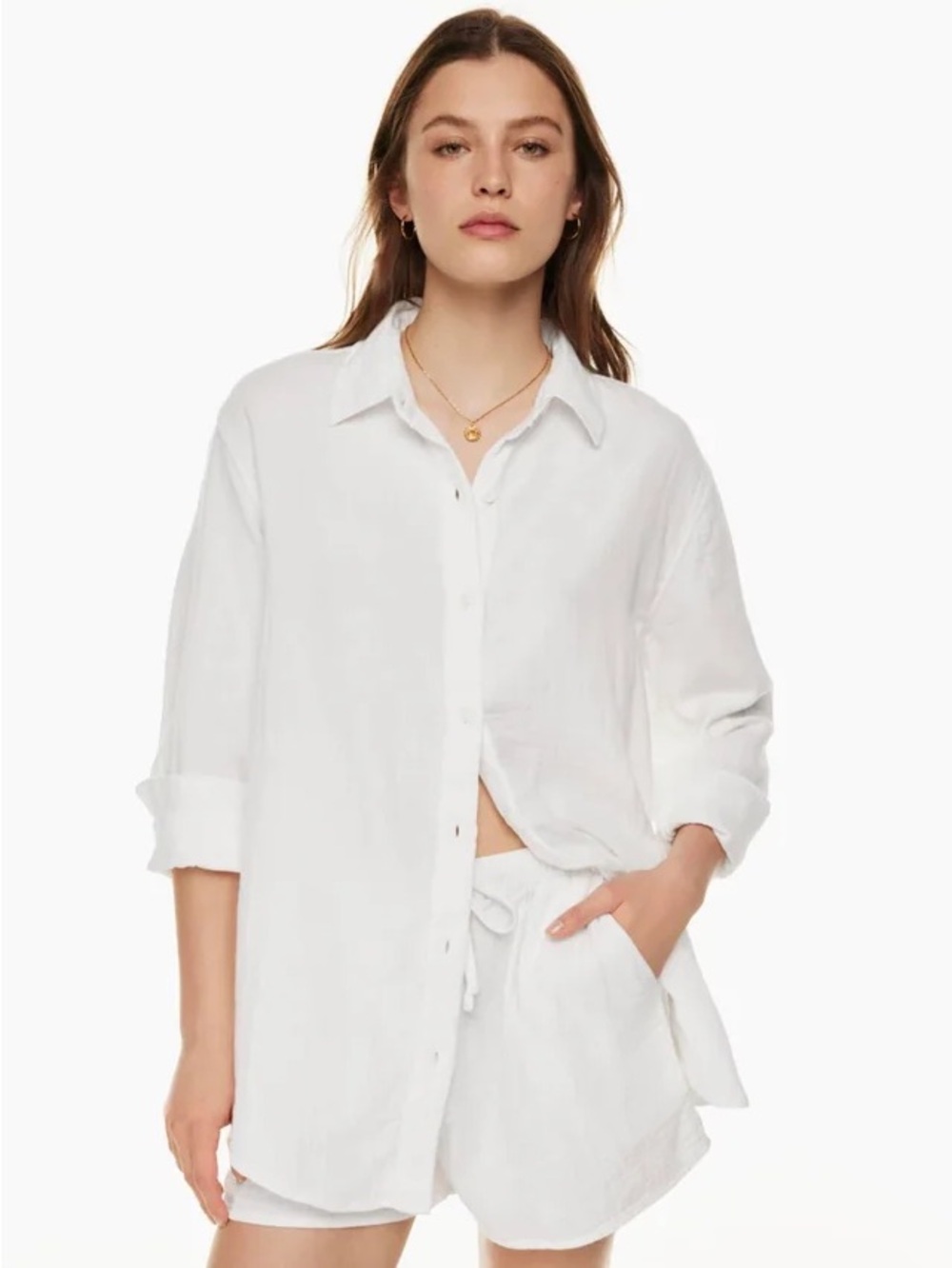 Aritzia Wilfred Free Sail Shirt in White
